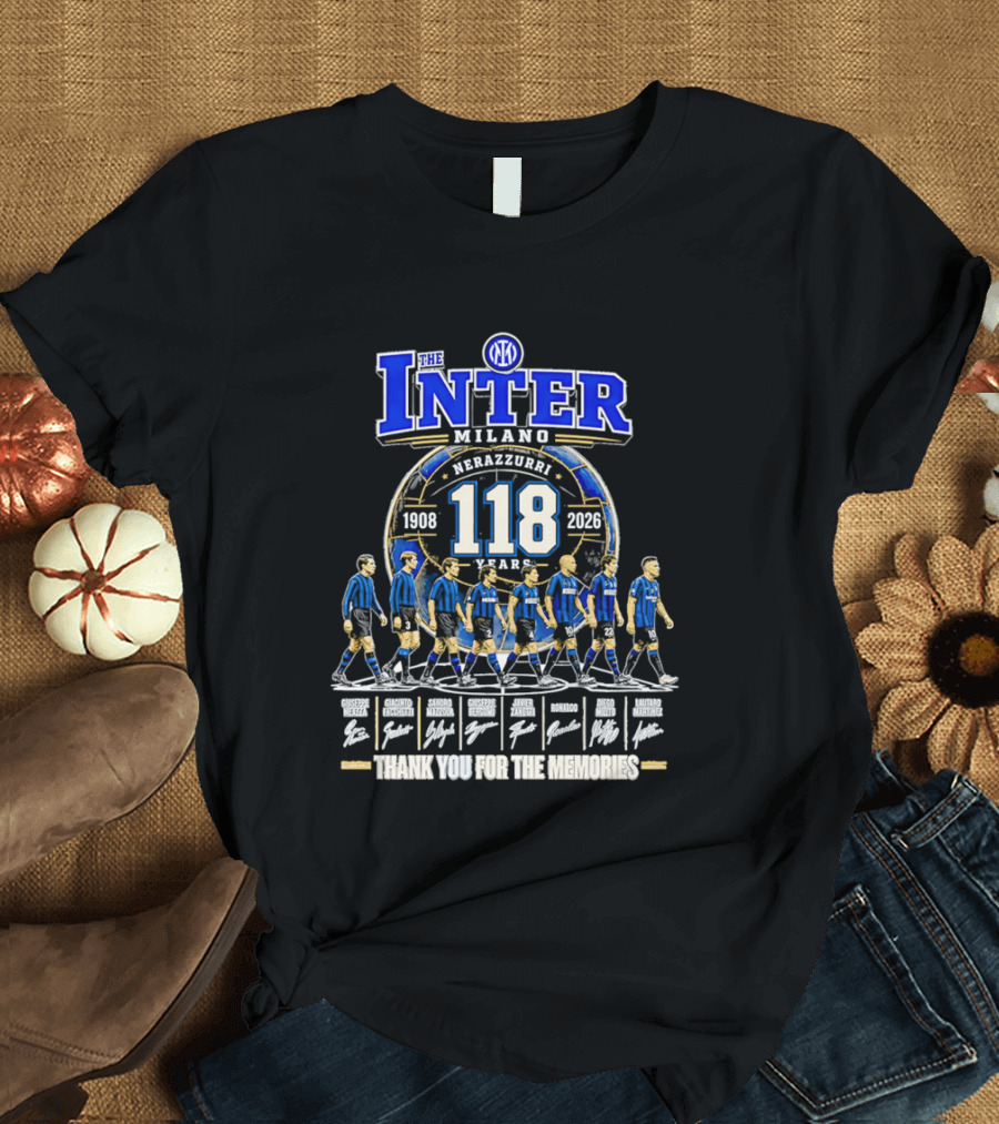 The Inter Milano 118 Years 1908 2026 Nerazzurri Thank You For The Memories T-Shirt