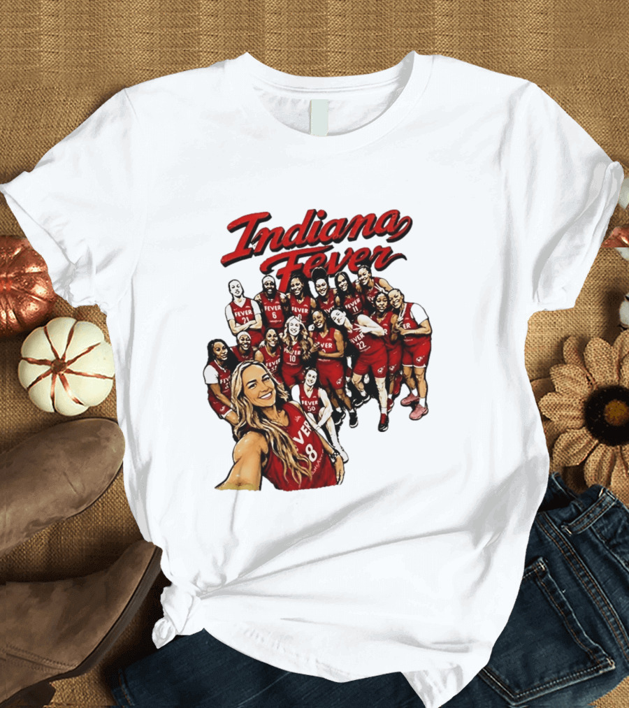 Indiana Fever Team Selfie Caitlin Clark Sophie Cunningham T-Shirt