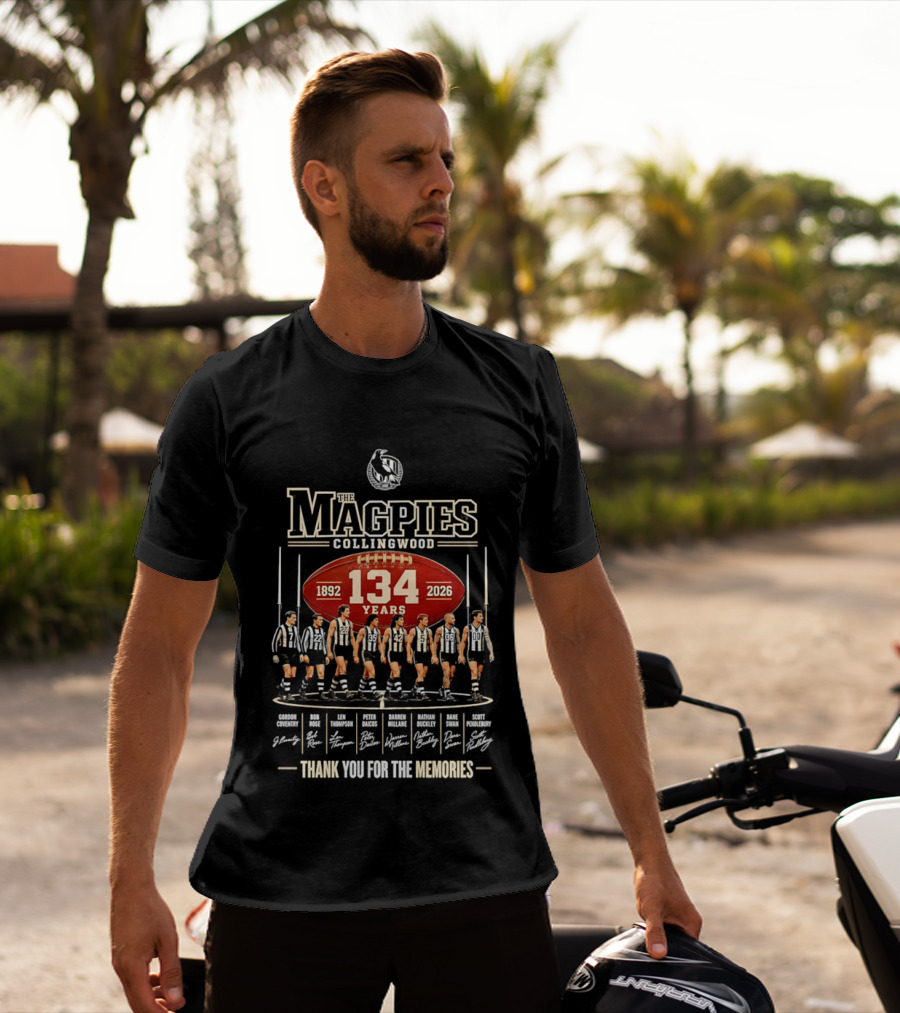The Magpies Collingwood 1892 2026 134 Years Thank You For The Memories T-Shirt