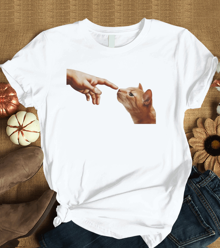 The Creation Of Adam Cat Edition T-Shirt