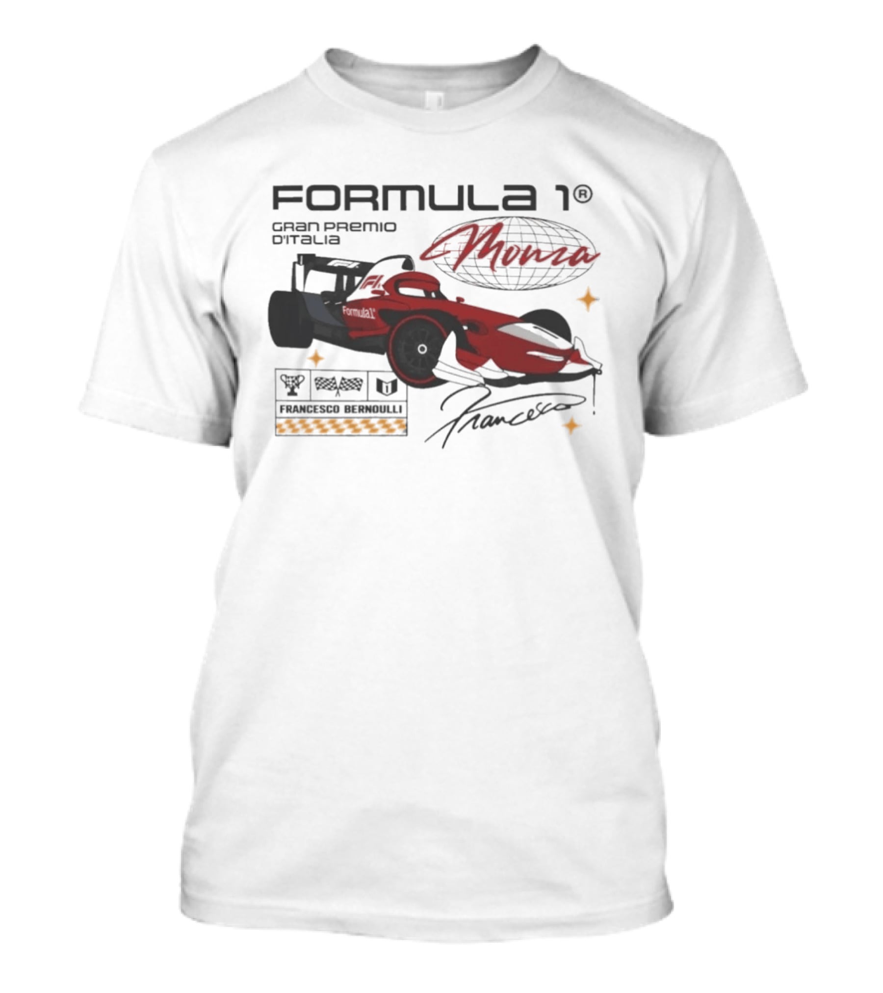 Formula 1 Gran Premio D'Italia Francesco Bernoulli Pixar Cars T-Shirt