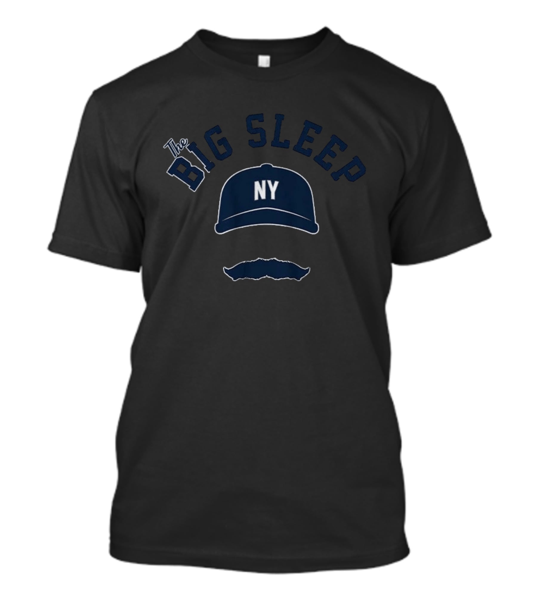 The Big Sleep NY Baseball Cap Moustache T-Shirt