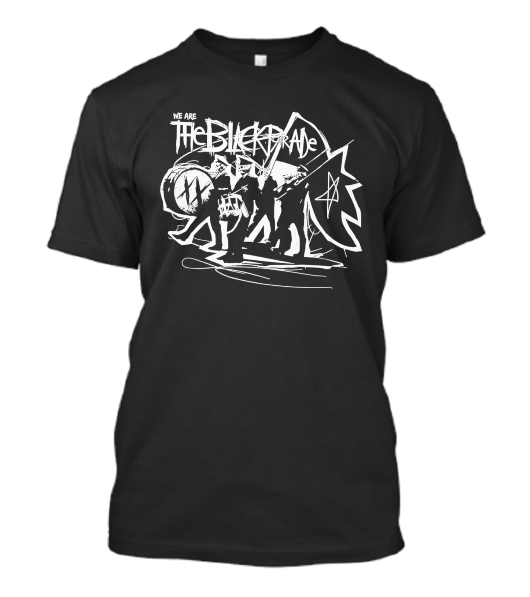 The Black Parade Skeleton Marching Band Drummer Flag Sketch T-Shirt