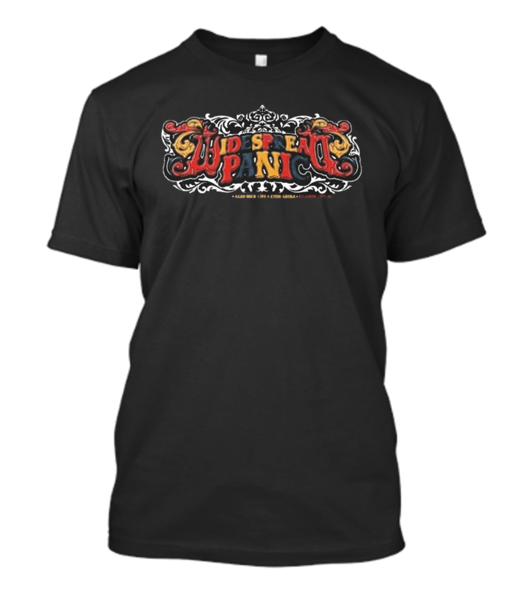 Widespread Panic Aug 14 16 2026 Atlantic City NJ Tour Dates Black And Red Ornate T-Shirt