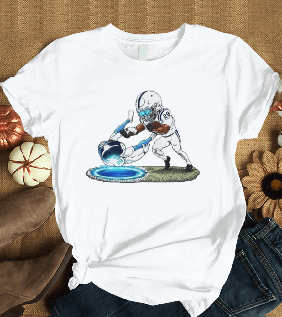 Jonathan Taylor Indianapolis Colts 28 Football Caricature T-Shirt