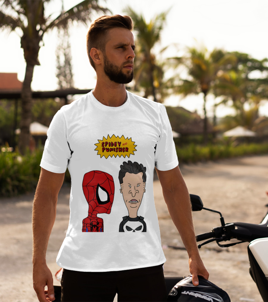 Beavis And Butt Head Spider Man Punisher Parody Marvel Mashup T-Shirt