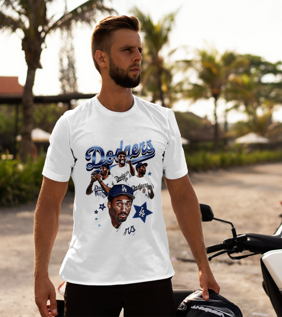 Los Angeles Dodgers Kobe Bryant Tribute Baseball Player Dodgers Jersey White T-Shirt