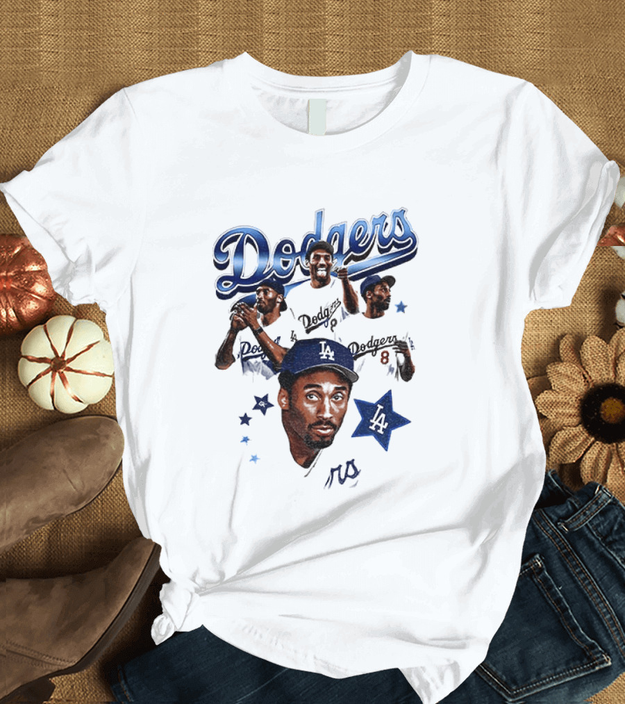 Los Angeles Dodgers Kobe Bryant Tribute Baseball Player Dodgers Jersey White T-Shirt