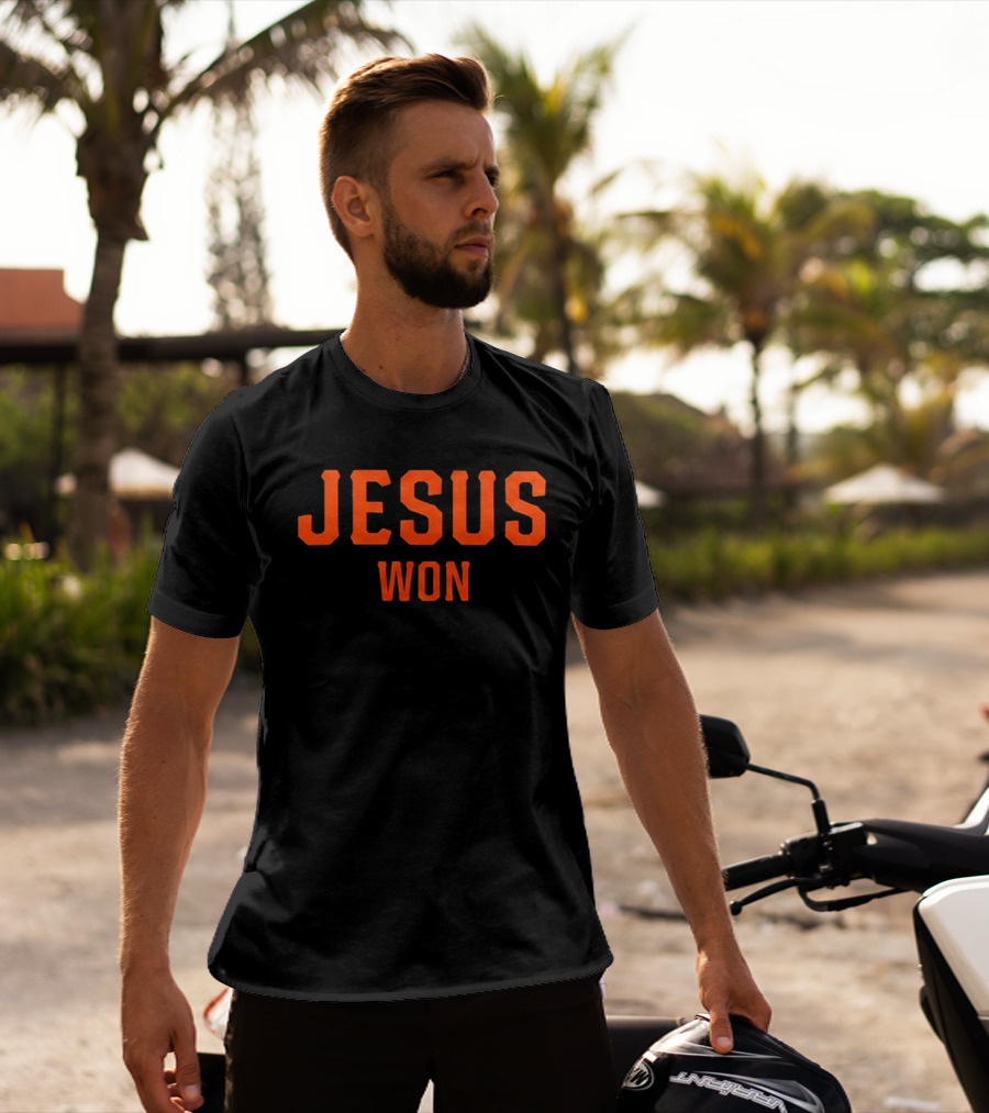 New York Giants 2026 Jesus Won Victory Celebration T-Shirt