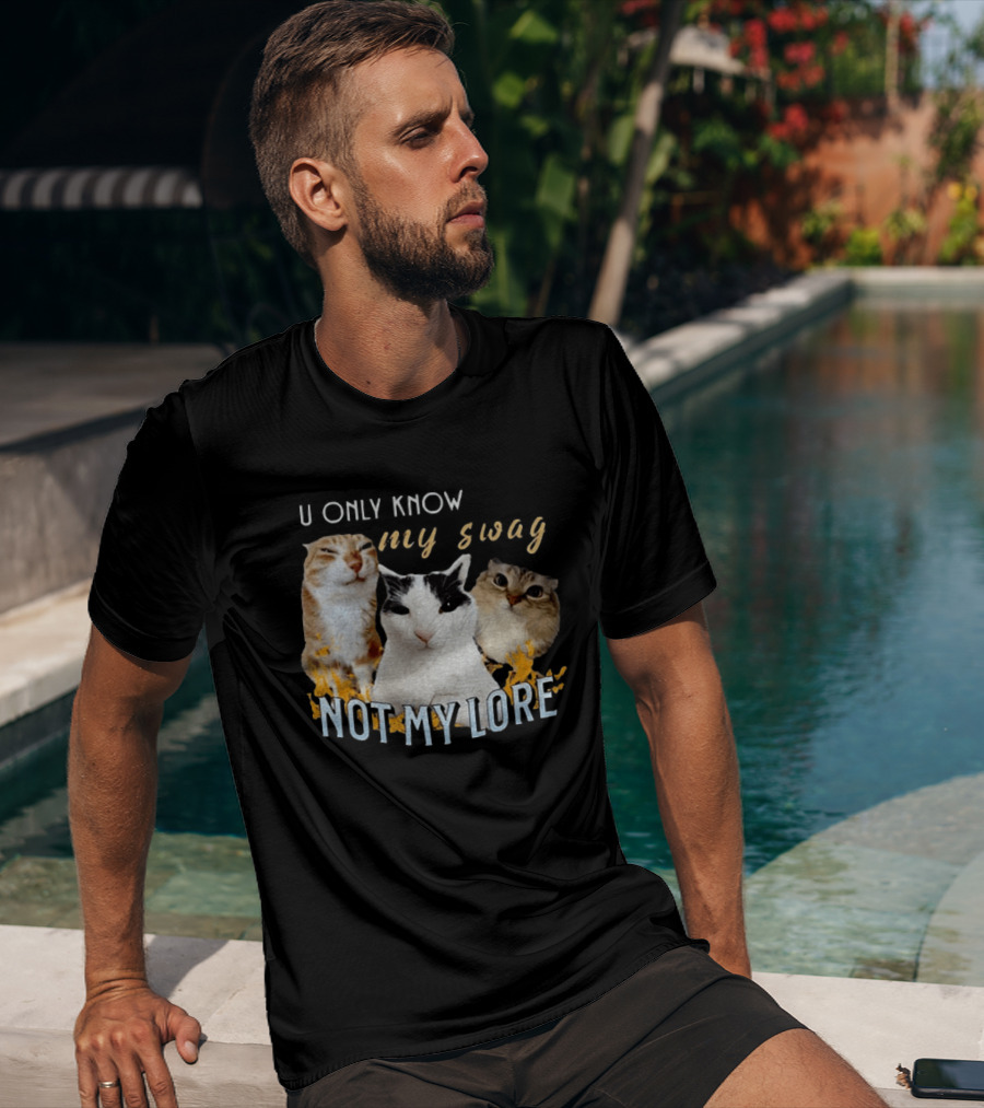 U Only Know My Swag Not My Lore Funny Cat Trio T-Shirt