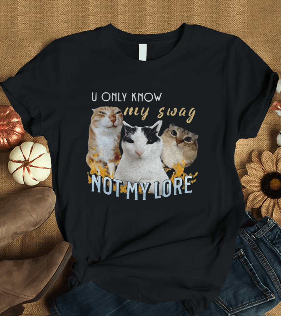 U Only Know My Swag Not My Lore Funny Cat Trio T-Shirt