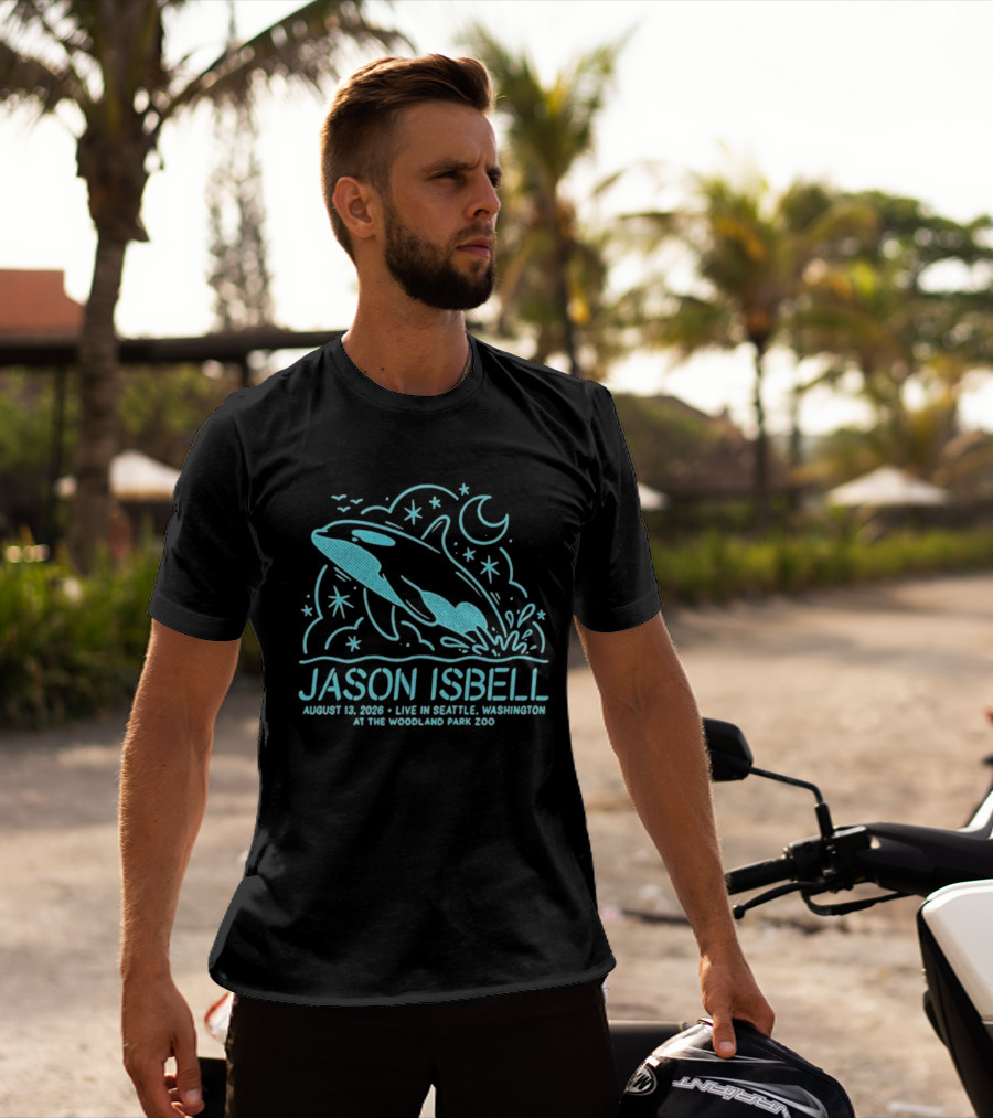 Jason Isbell Aug 13 2026 Seattle Woodland Park Zoo Whale Moon Stars T-Shirt