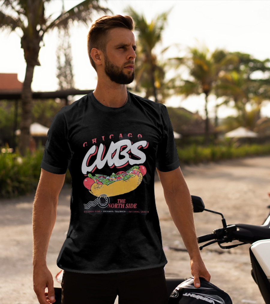 Chicago Cubs The North Side Hot Dog Chicago Illinois National League T-Shirt