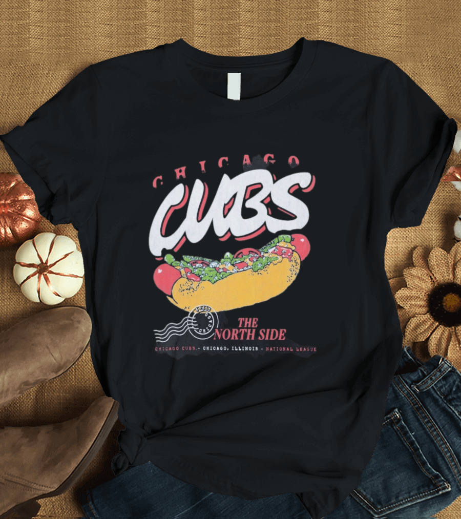 Chicago Cubs The North Side Hot Dog Chicago Illinois National League T-Shirt
