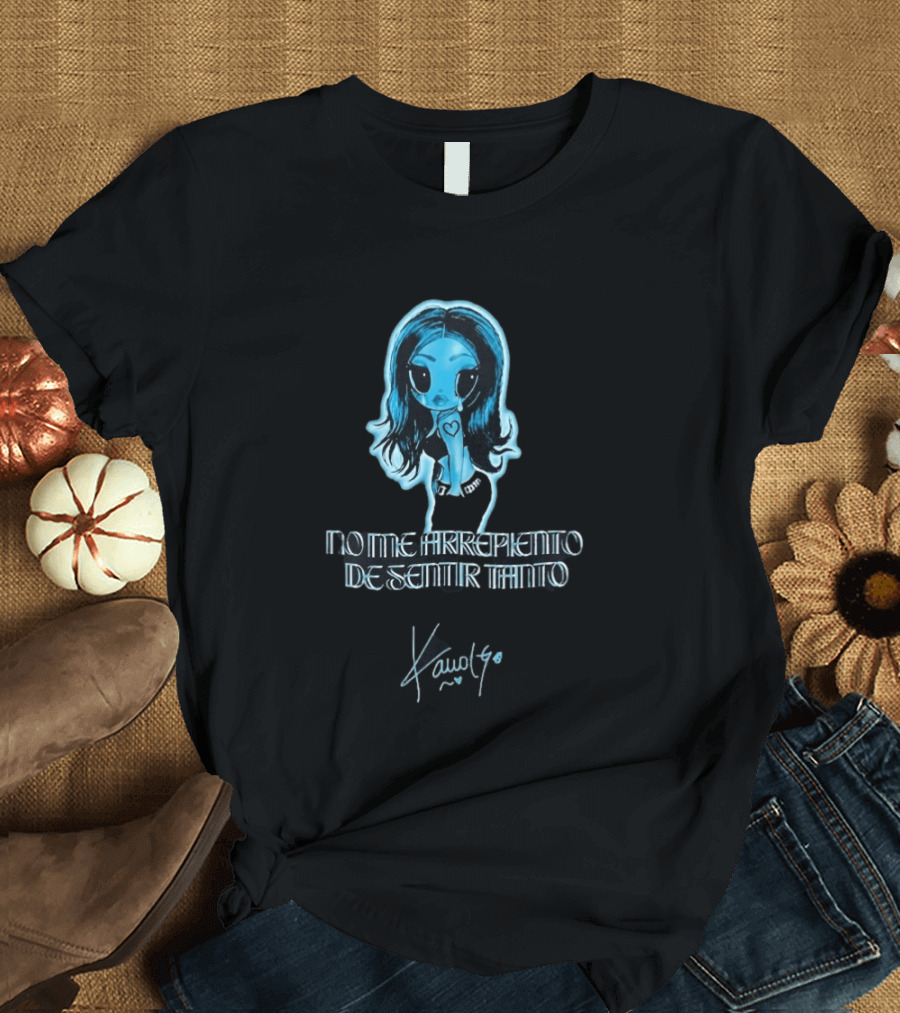 Karol G Electric Blue Glow Y2K No Me Arrepiento De Sentir Tanto T-Shirt