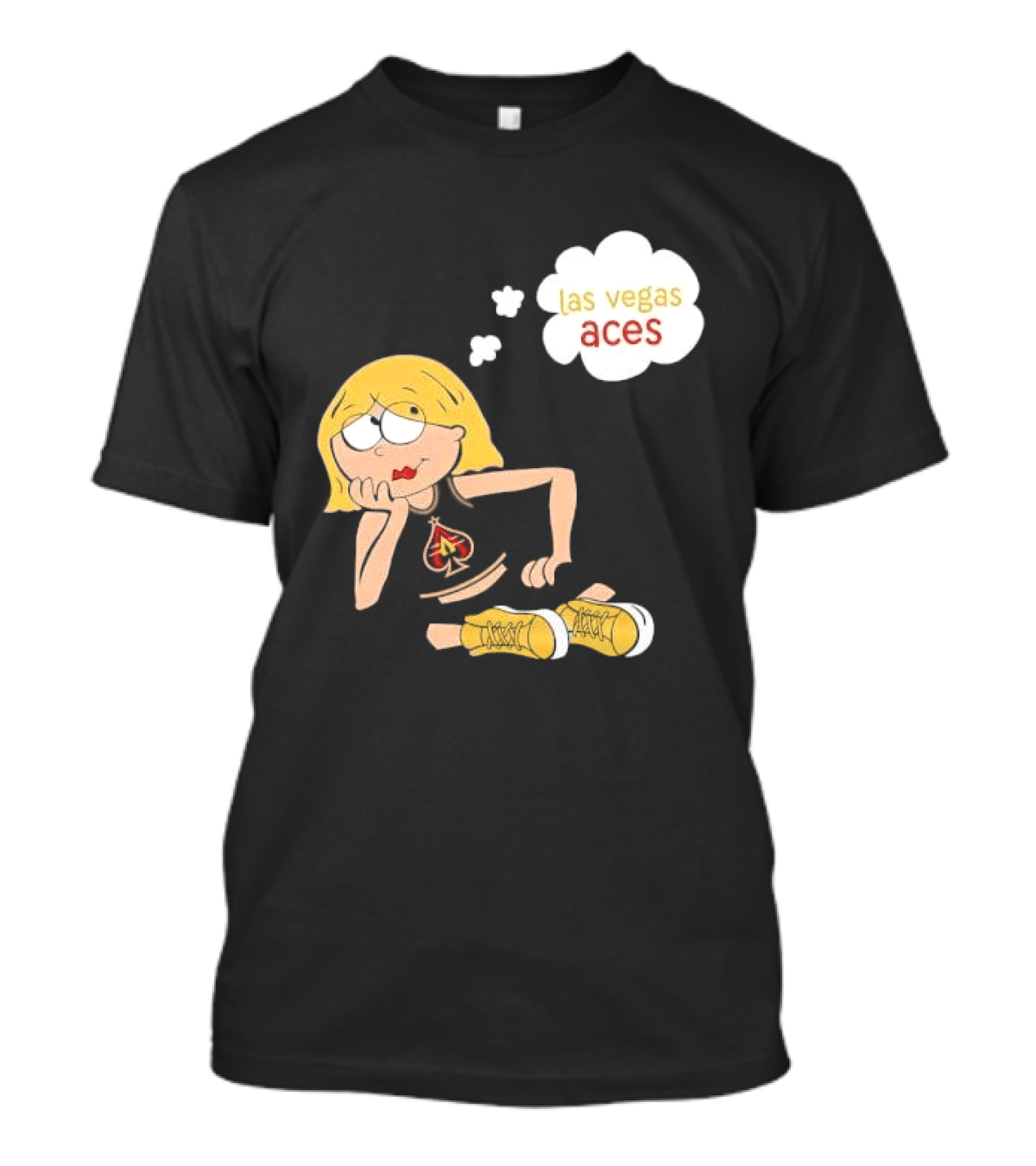 Las Vegas Aces WNBA Blonde Cartoon Girl Thought Bubble T-Shirt