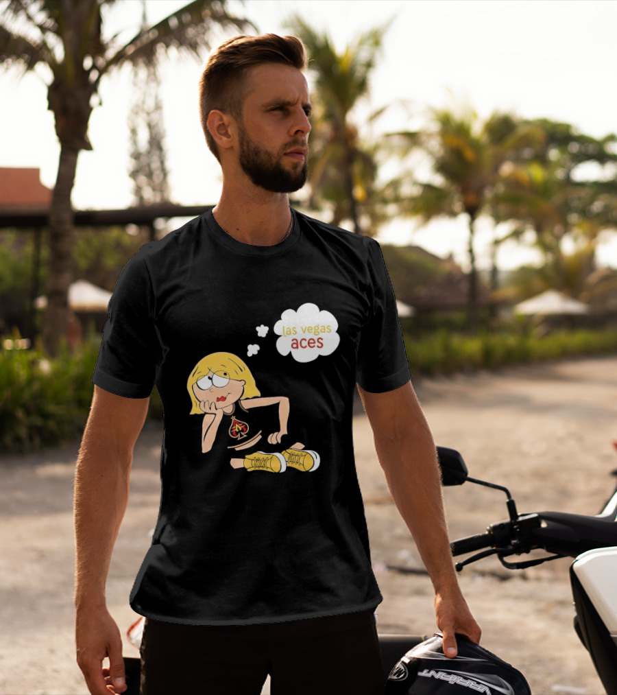 Las Vegas Aces WNBA Blonde Cartoon Girl Thought Bubble T-Shirt