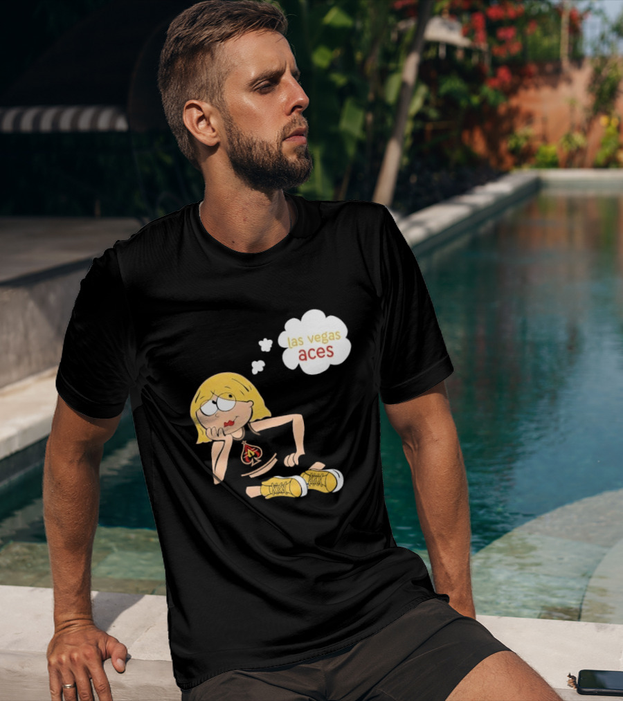 Las Vegas Aces WNBA Blonde Cartoon Girl Thought Bubble T-Shirt
