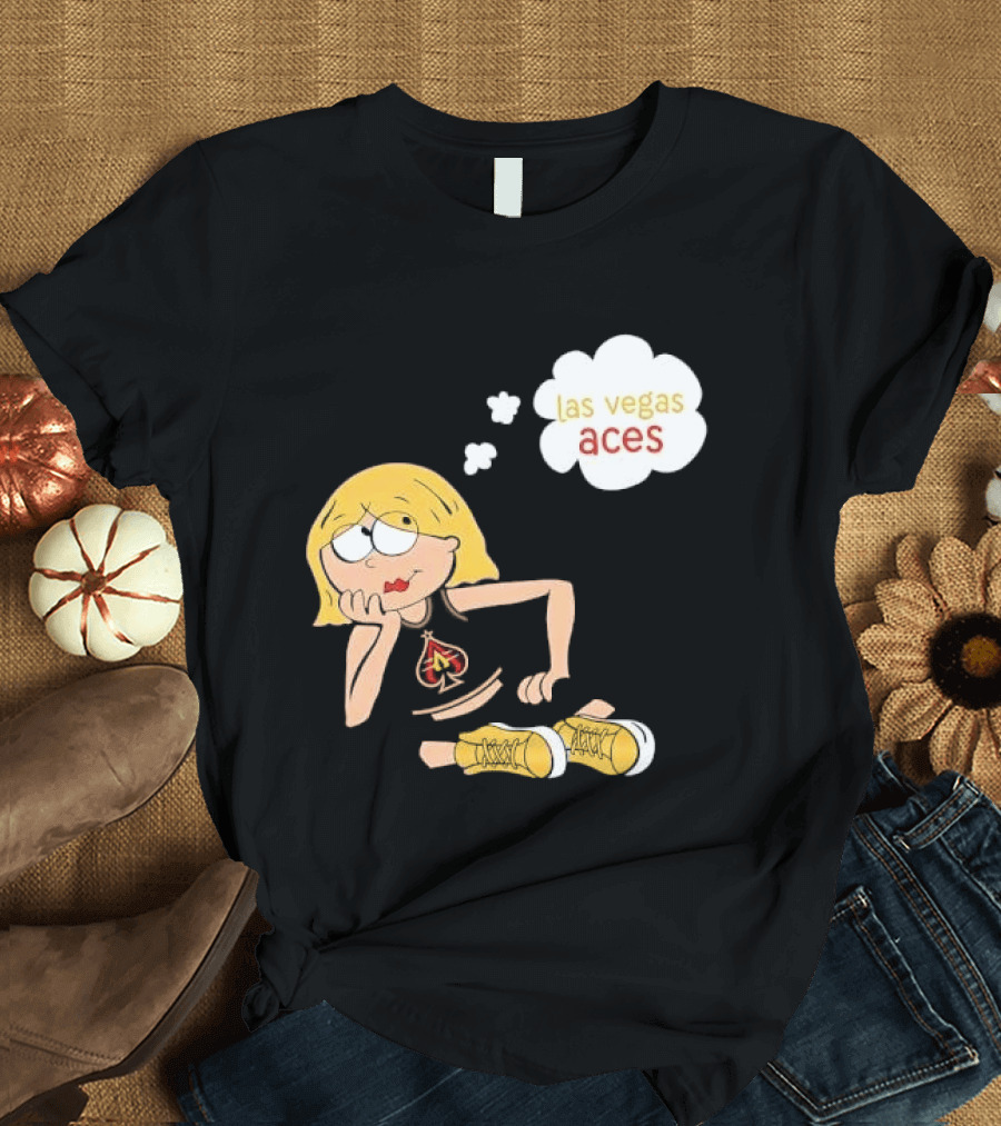 Las Vegas Aces WNBA Blonde Cartoon Girl Thought Bubble T-Shirt