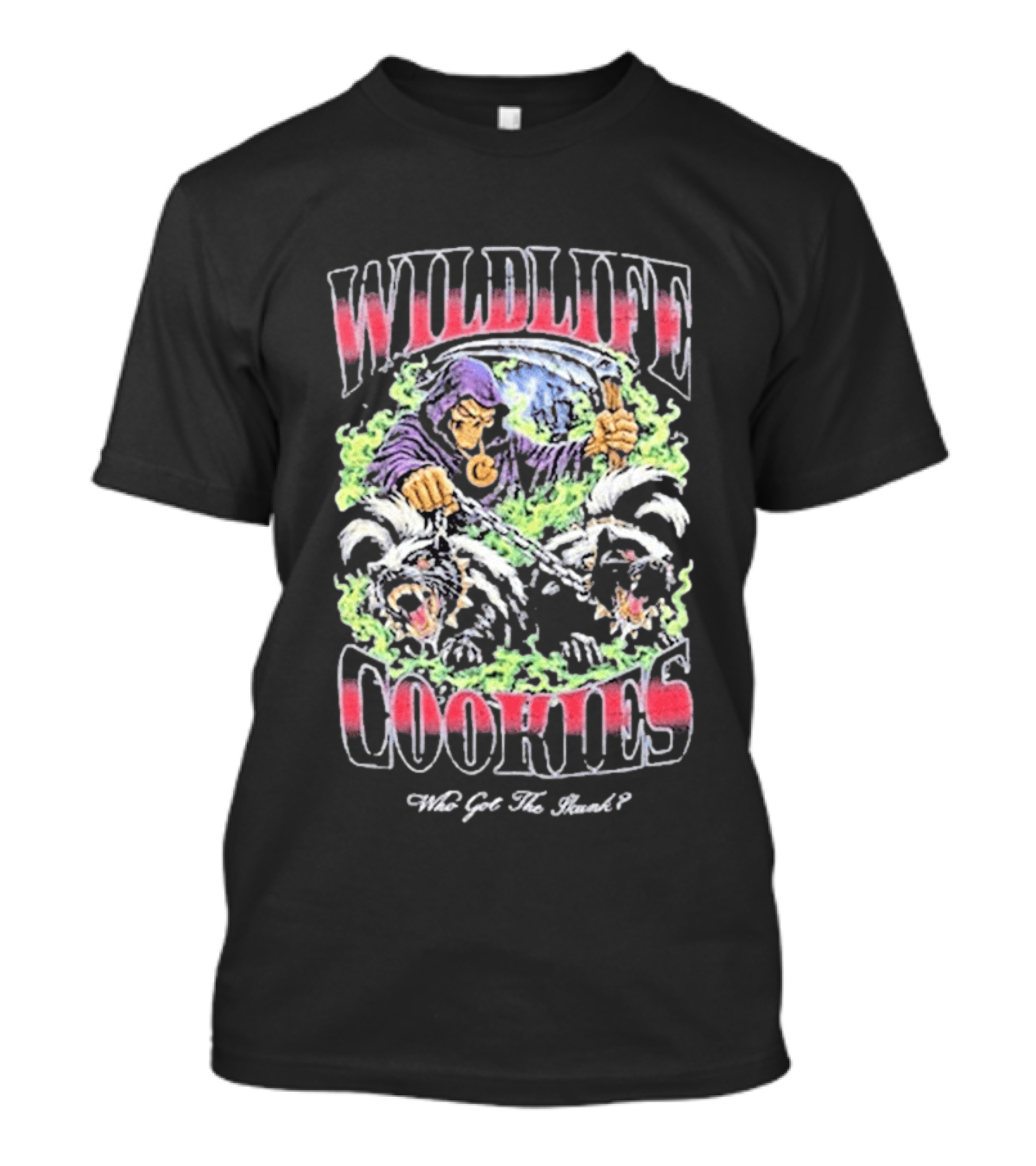 Wildlife Cookies Who Got The Skunk Character And Skulls T-Shirt