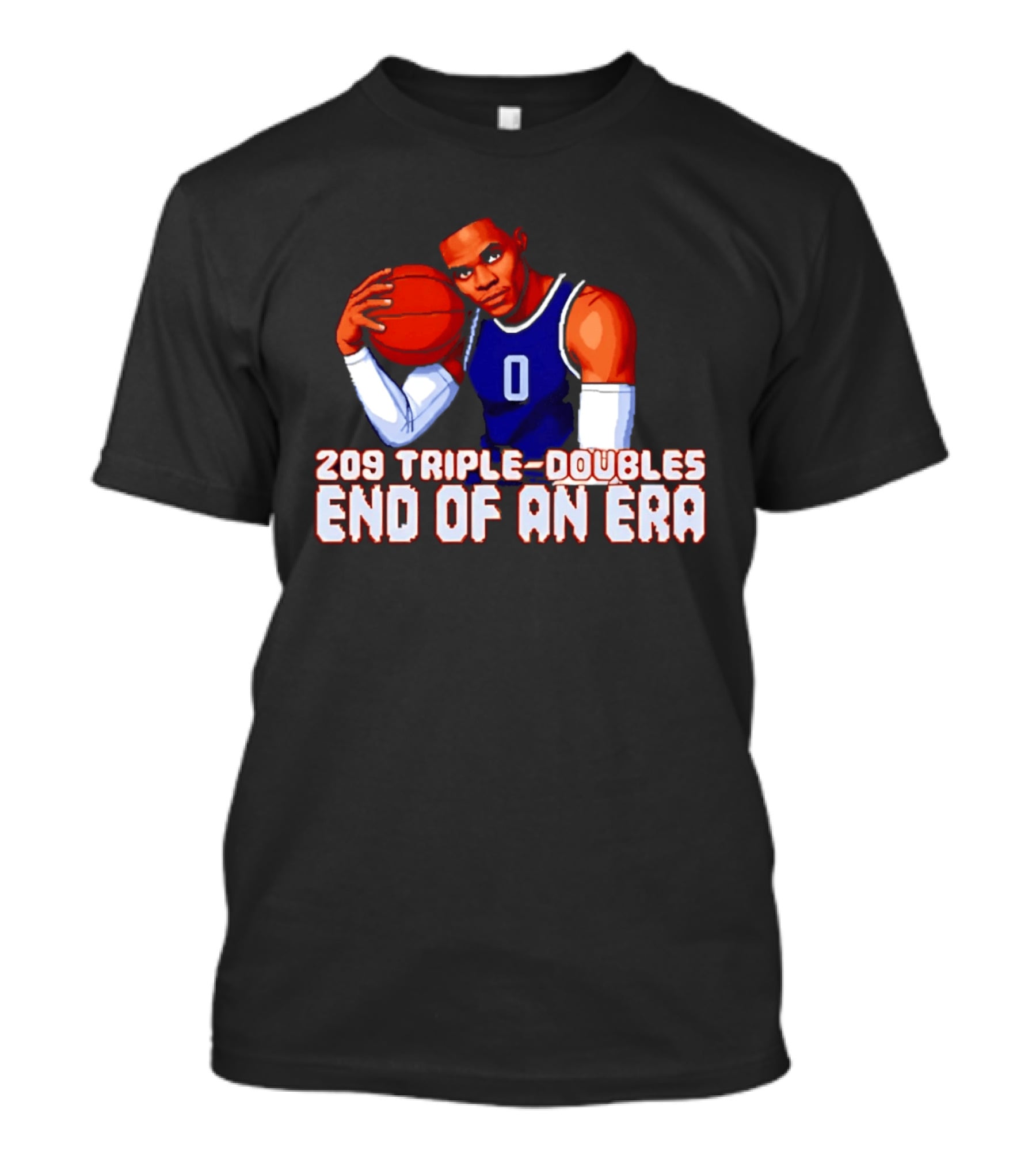Russell Westbrook 209 Triple Doubles End Of An Era Basketball Legend Pixel T-Shirt