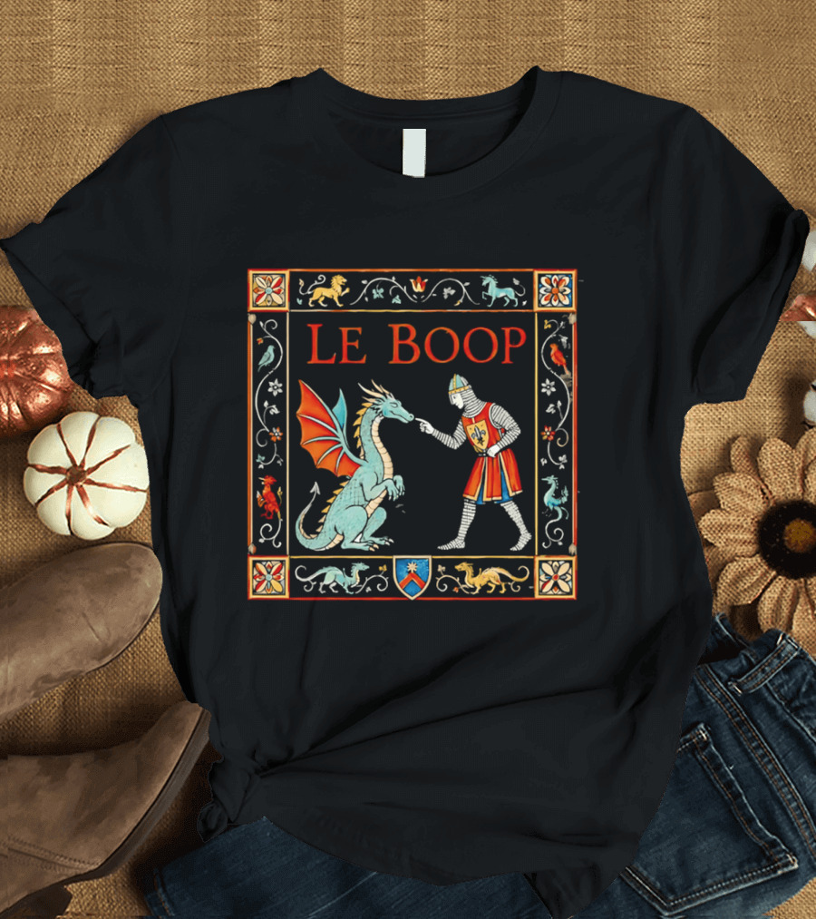 Le Boop Medieval Knight And Dragon Encounter T-Shirt