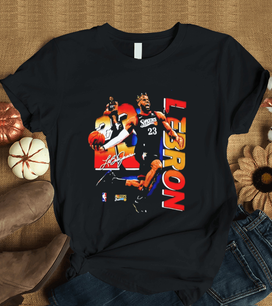 LeBron James 23 Sixers NBA Bootleg Philadelphia 76ers T-Shirt