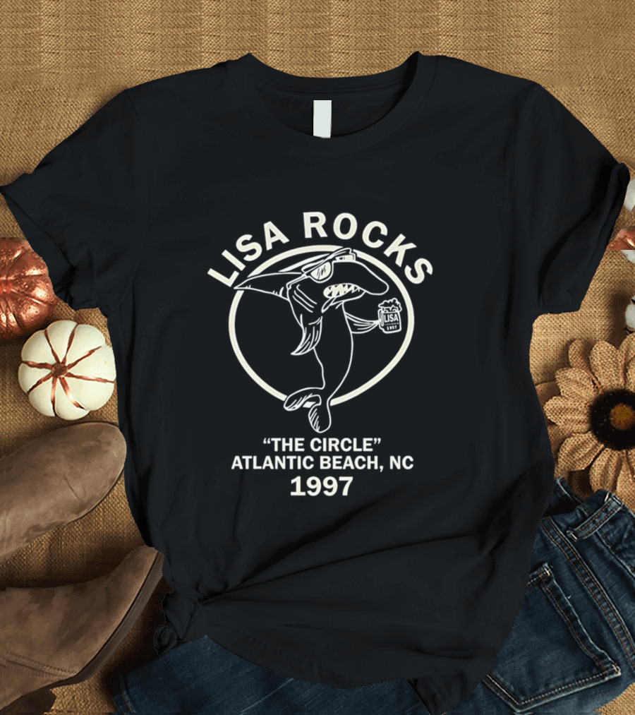 Lisa Rocks The Circle Atlantic Beach NC 1997 Shark T-Shirt