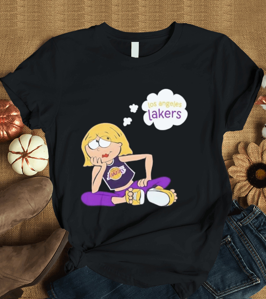 Los Angeles Lakers Cartoon Girl Daydreaming Thought Bubble T-Shirt