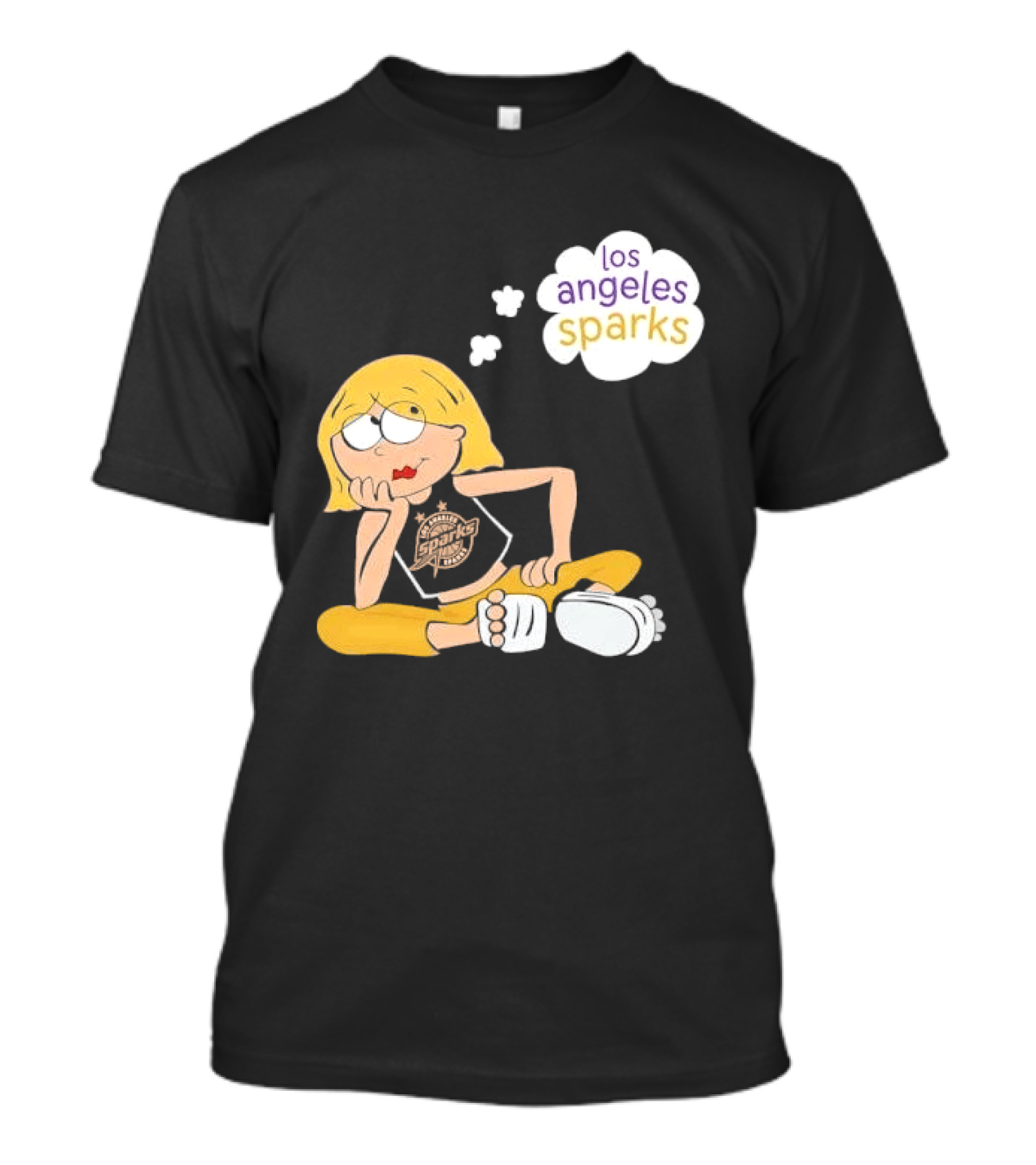 Los Angeles Sparks WNBA Blonde Girl With Astronaut Thought Bubble T-Shirt