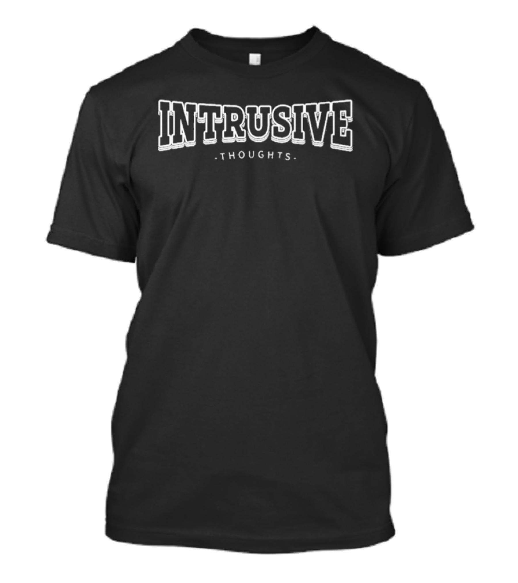 Fred Beyer Intrusive Thoughts Text Distressed White T-Shirt