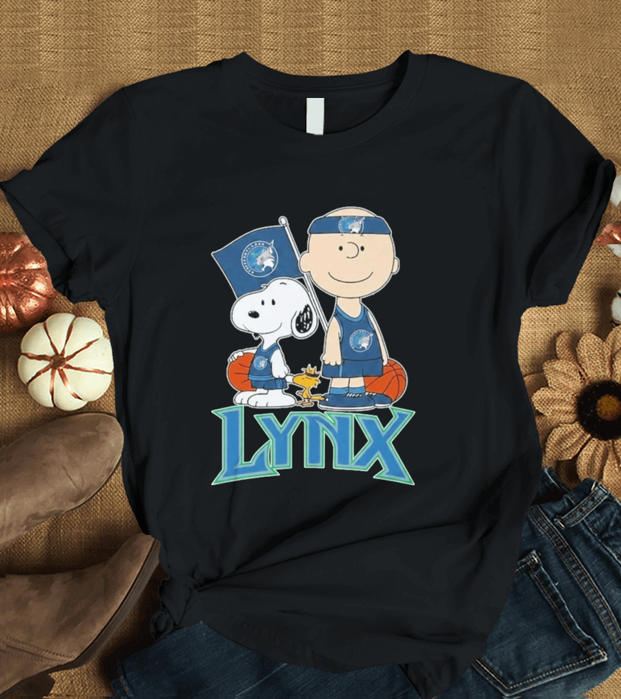 Minnesota Lynx Snoopy Charlie Brown WNBA Basketball Woodstock T-Shirt