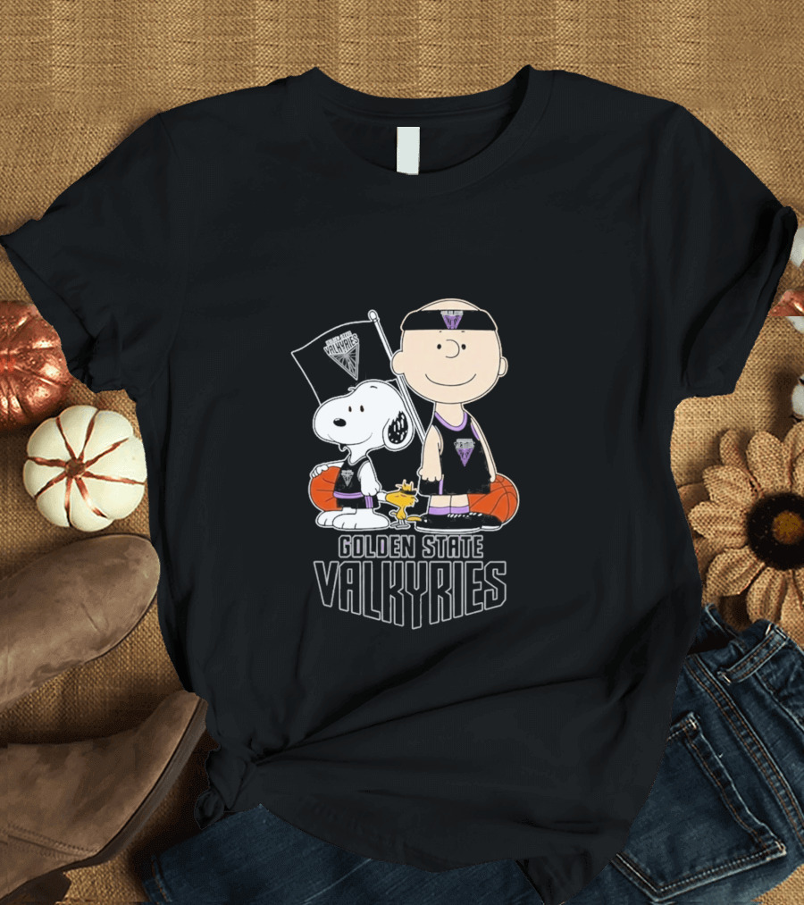 Golden State Valkyries Charlie Brown Snoopy WNBA Basketball T-Shirt