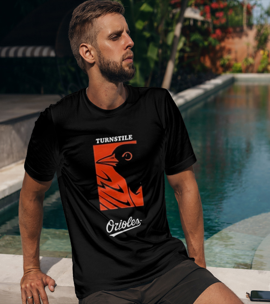 Turnstile Orioles Collaboration Bird Graphic Baltimore Team Merchandise T-Shirt