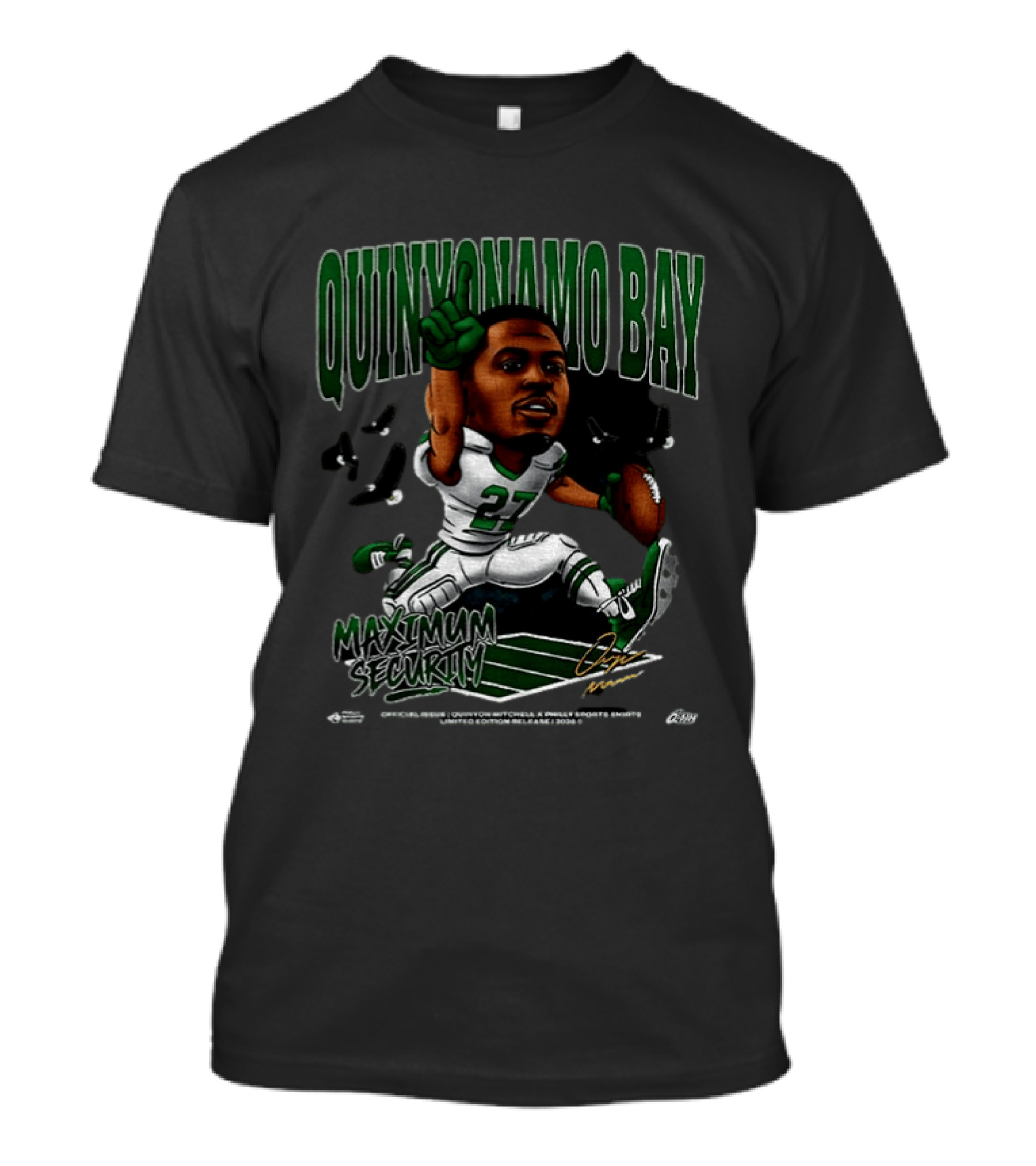 Quinyonamo Bay Maximum Security Quinyon Mitchell Philadelphia Eagles 27 T-Shirt