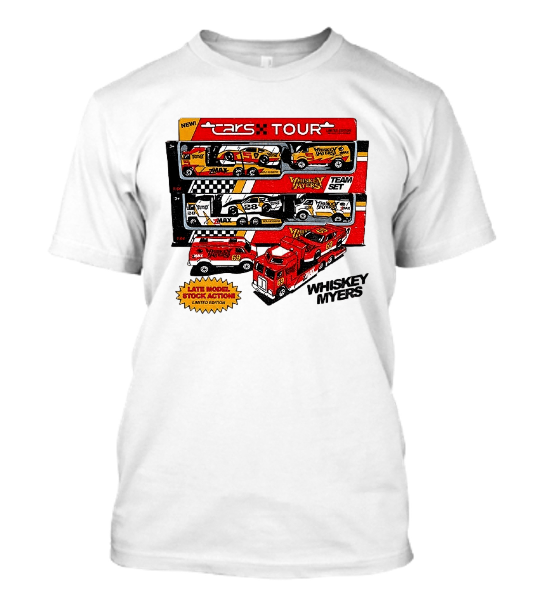 NEW Cars Tour Whiskey Myers Team Set Late Model Stock Action Limited Edition T-Shirt