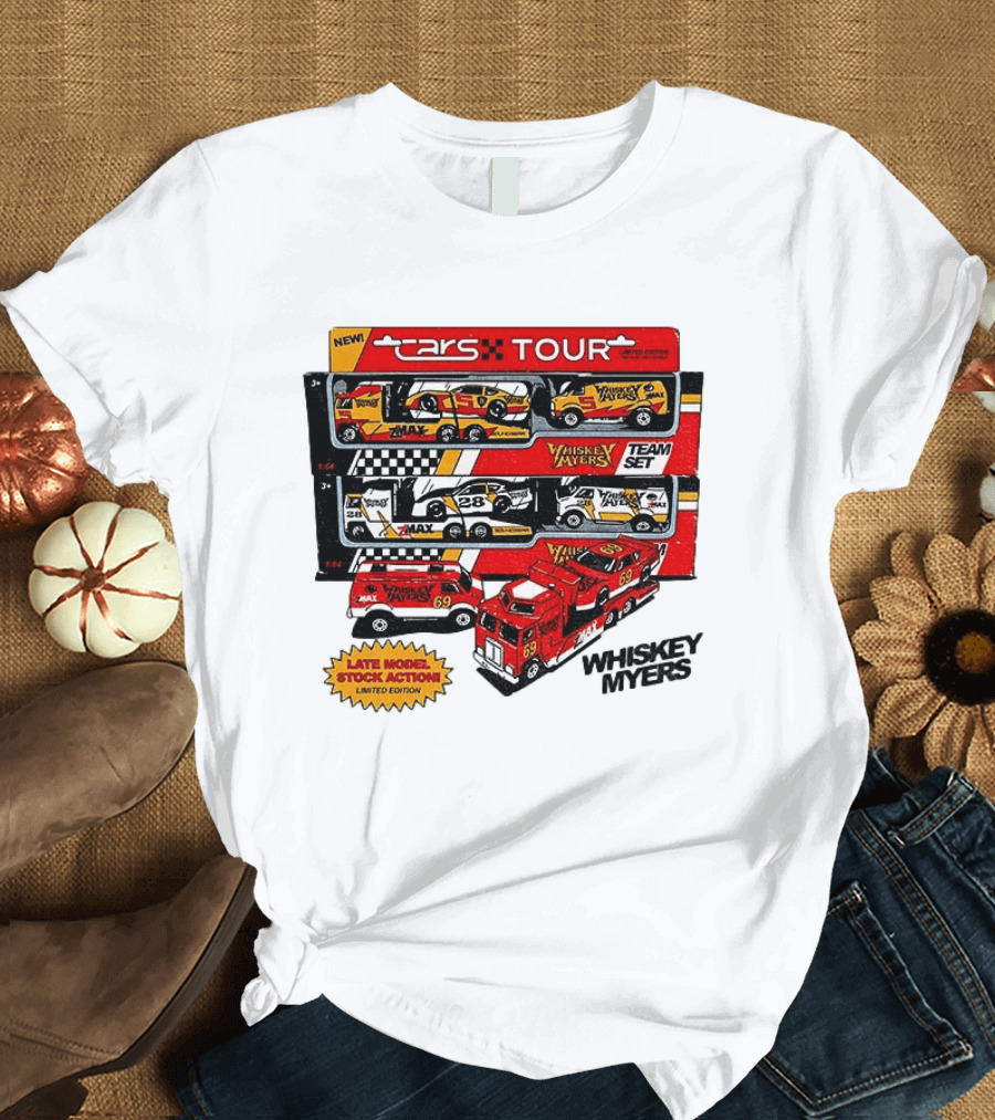 NEW Cars Tour Whiskey Myers Team Set Late Model Stock Action Limited Edition T-Shirt