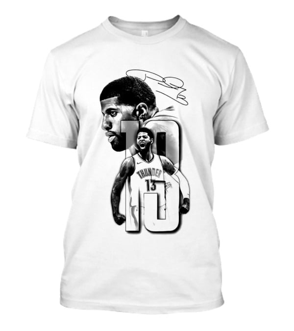 Paul George Oklahoma City Thunder Basketball Player Sketch T-Shirt