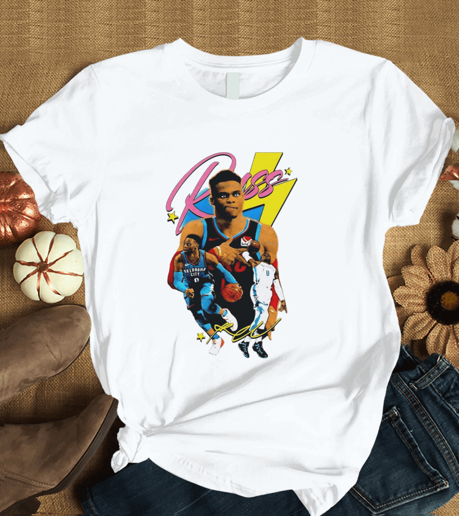 Russell Westbrook Oklahoma City Thunder NBA Russ Basketball Player Iconic Moments T-Shirt