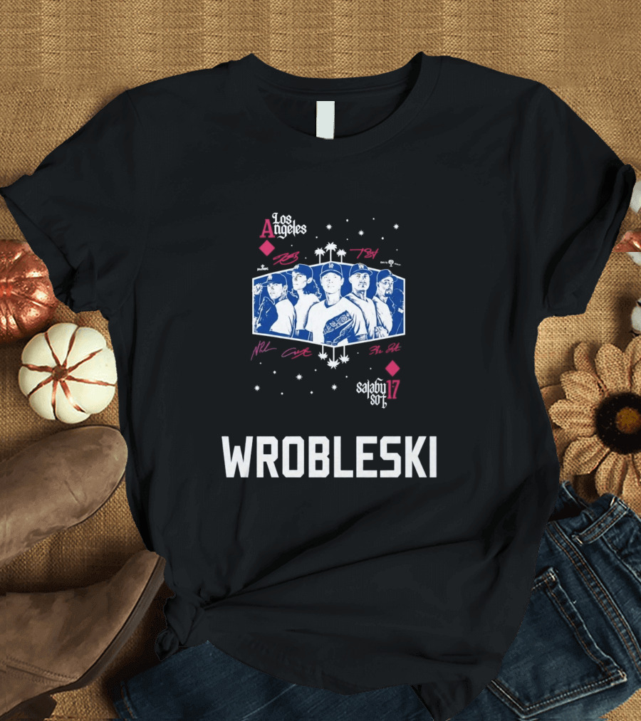 Los Angeles Dodgers 2026 Aces Wrobleski Team Players T-Shirt