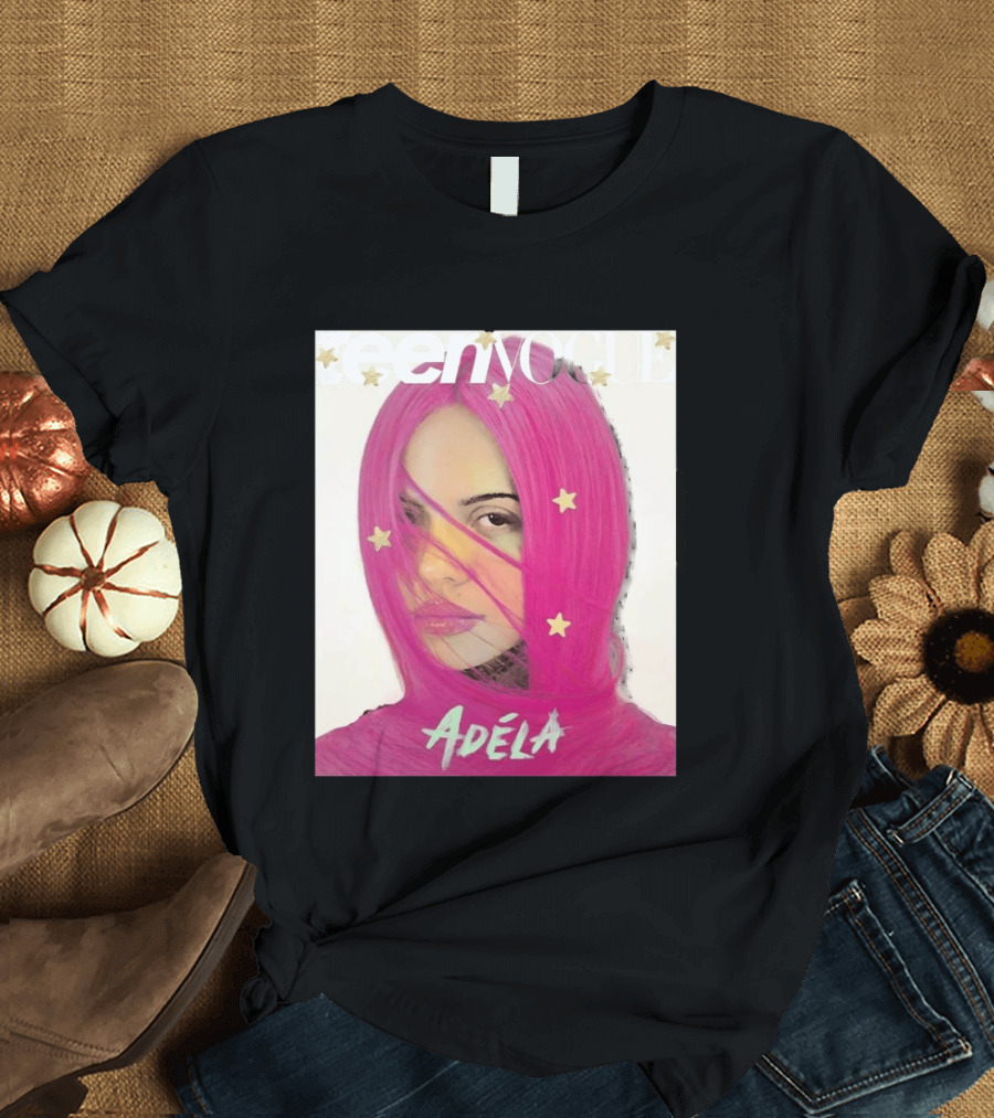 Teen Vogue Cover Adéla Pink Hair Star Accents T-Shirt