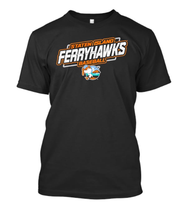 Staten Island Ferryhawks Baseball Cartoon Bird Player T-Shirt
