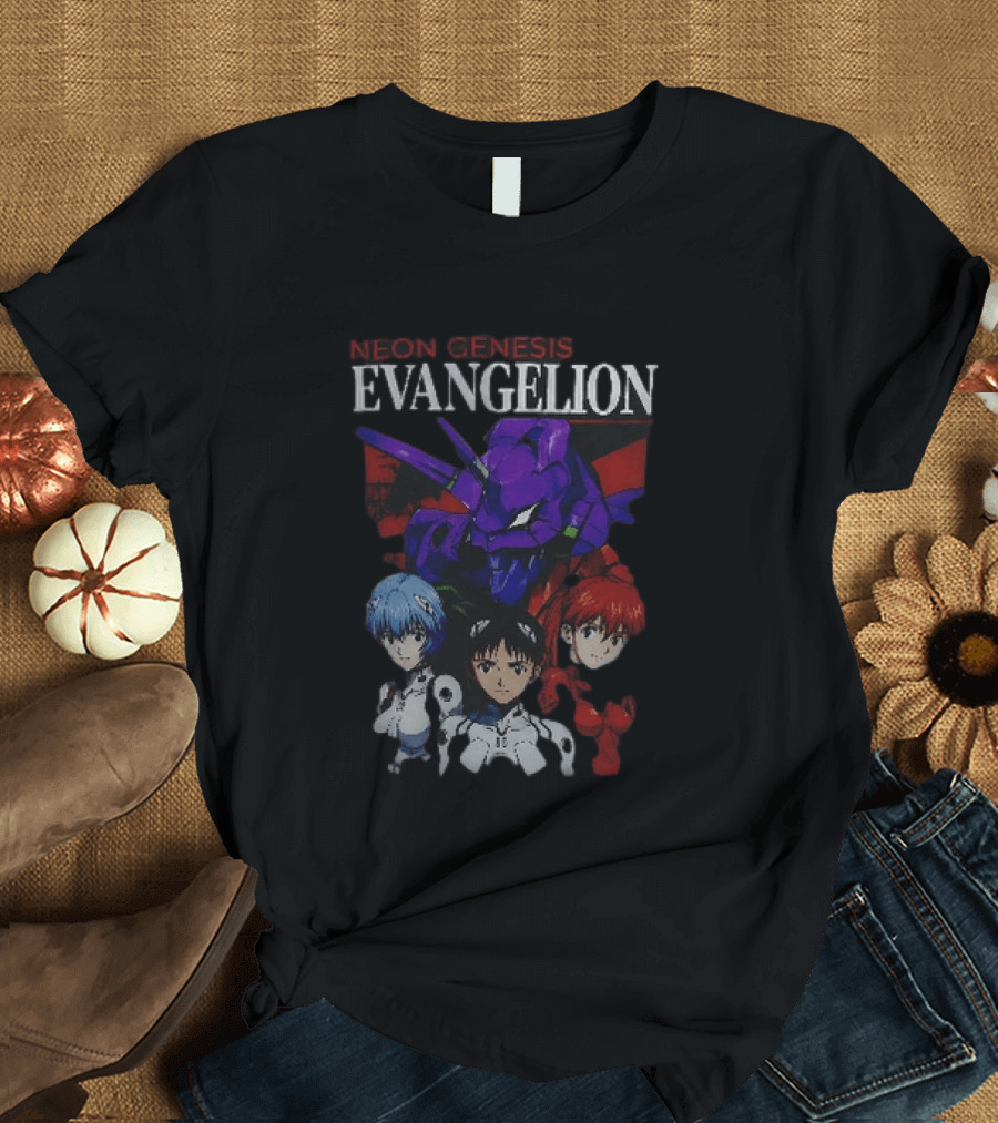 Neon Genesis Evangelion Rei Asuka Shinji With Unit 01 T-Shirt