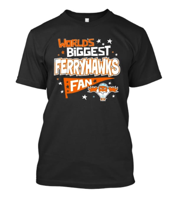 World's Biggest Staten Island Ferryhawks Fan Cartoon Pennant With Stars T-Shirt