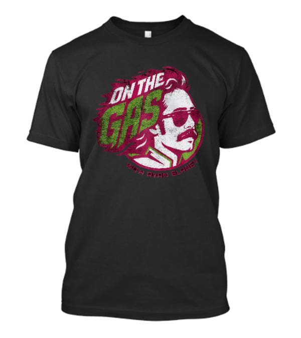On The Gas With Ryan Blaney Racing Style Retro Hair Sunglasses T-Shirt