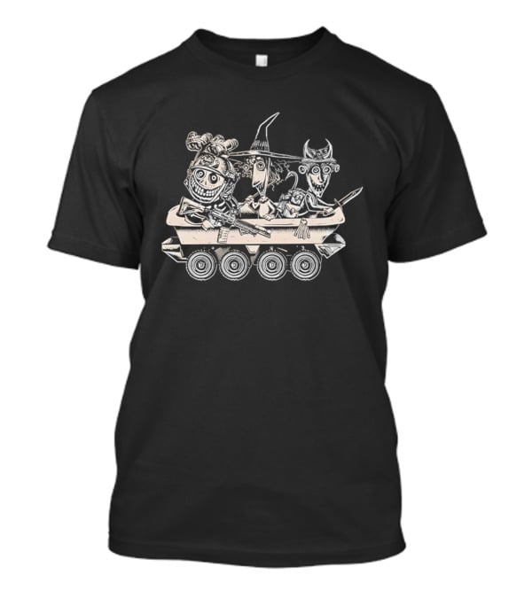 Tactical Nightmare Cartoon Characters Riding Armored Vehicle T-Shirt