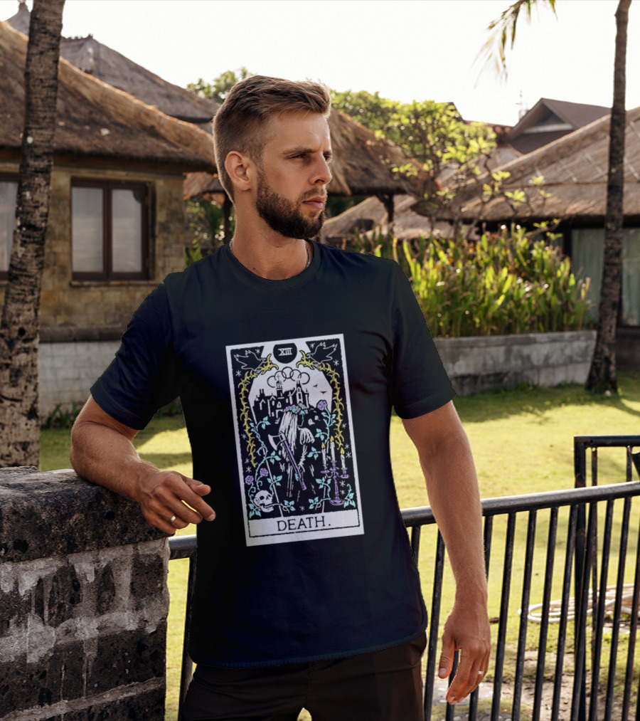 XIII Death Tarot Card Gothic Skull And Scythe T-Shirt