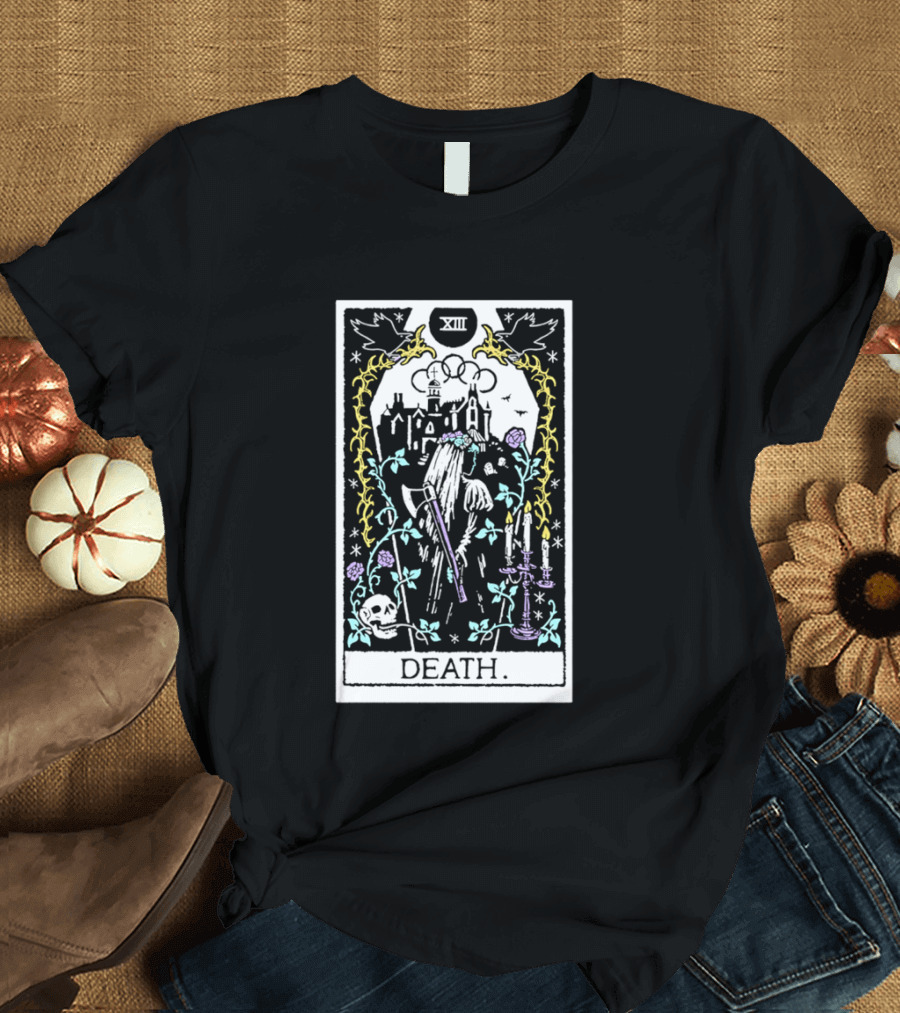 XIII Death Tarot Card Gothic Skull And Scythe T-Shirt