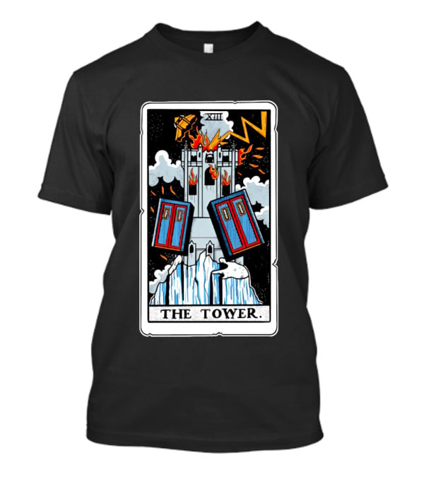 Doctor Who TARDIS Tarot Card Tower XIII T-Shirt