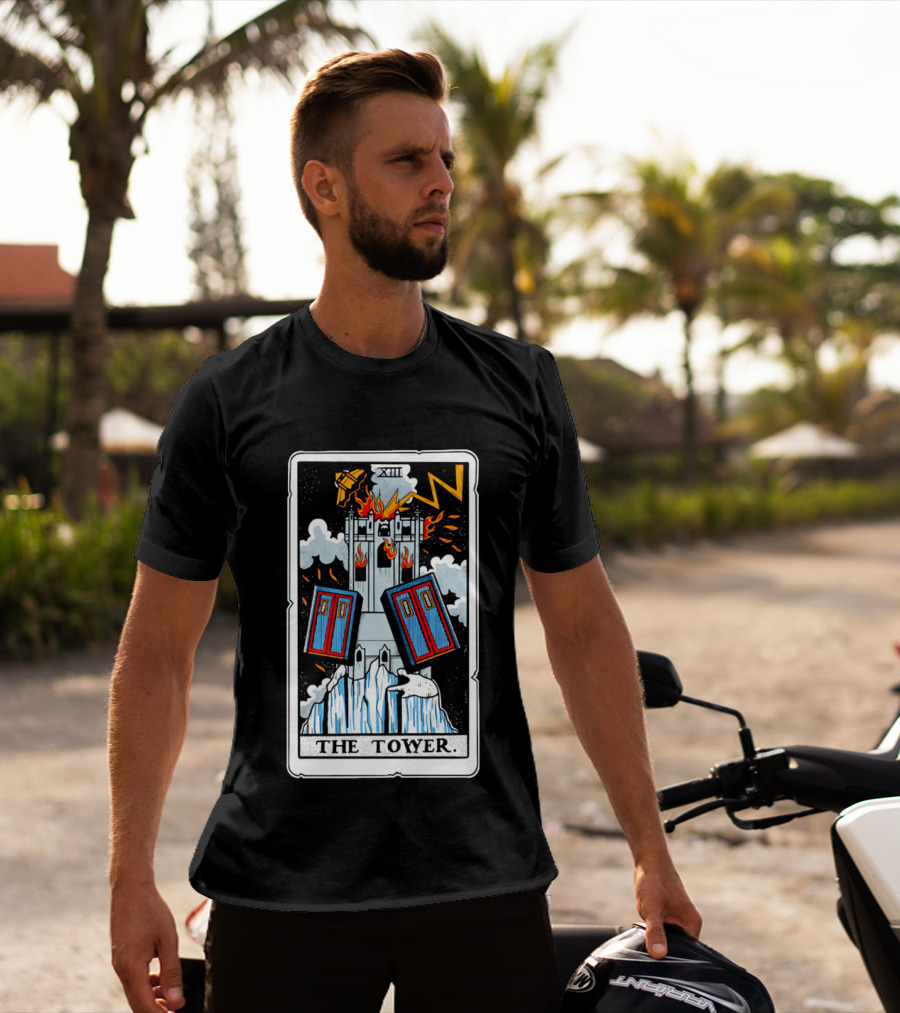 Doctor Who TARDIS Tarot Card Tower XIII T-Shirt